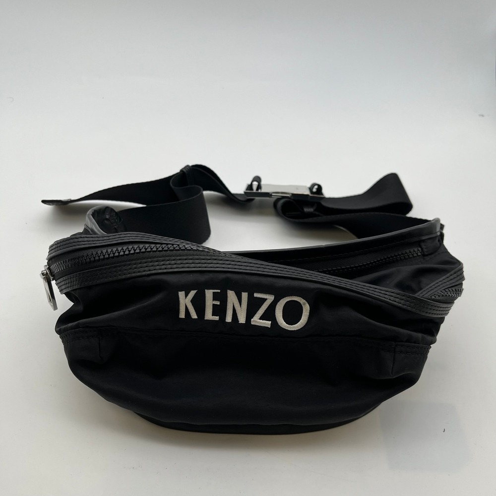 KENZO Sling Bag Black Dragon Embroidered Adjustable Strap Crossbody Travel Bag